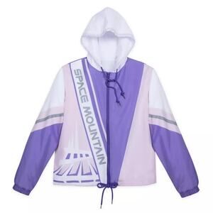Disney Parks Space Mountain Lavender Windbreaker Hooded Full Zip Pastel Jacket M